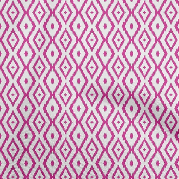 oneOone Cotton Jersey Fuschia Pink Fabric Ikat Fabric For Sewing Printed Craft Fabric By The Yard 58 Inch Wide