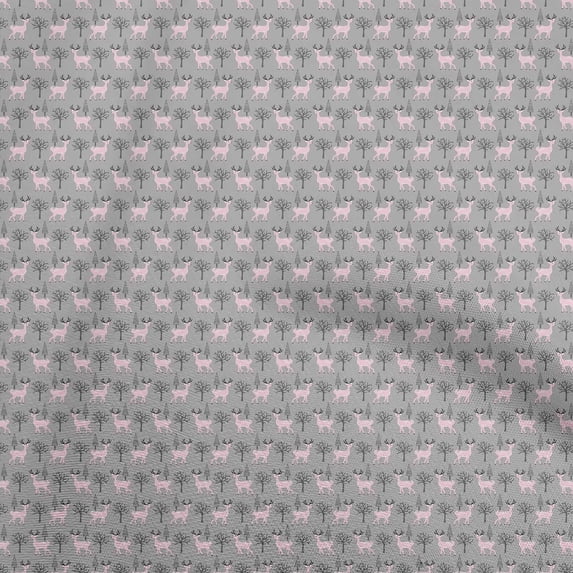 oneOone Cotton Jersey Gray Fabric Animal Sewing Craft Projects Fabric Prints By Yard 58 Inch Wide