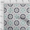 thumbnail image 1 of oneOone Cotton Jersey Gray Fabric Artistic Flower & Shapes Geometric Dress Material Fabric Print Fabric By The Yard 58 Inch Wide, 1 of 4