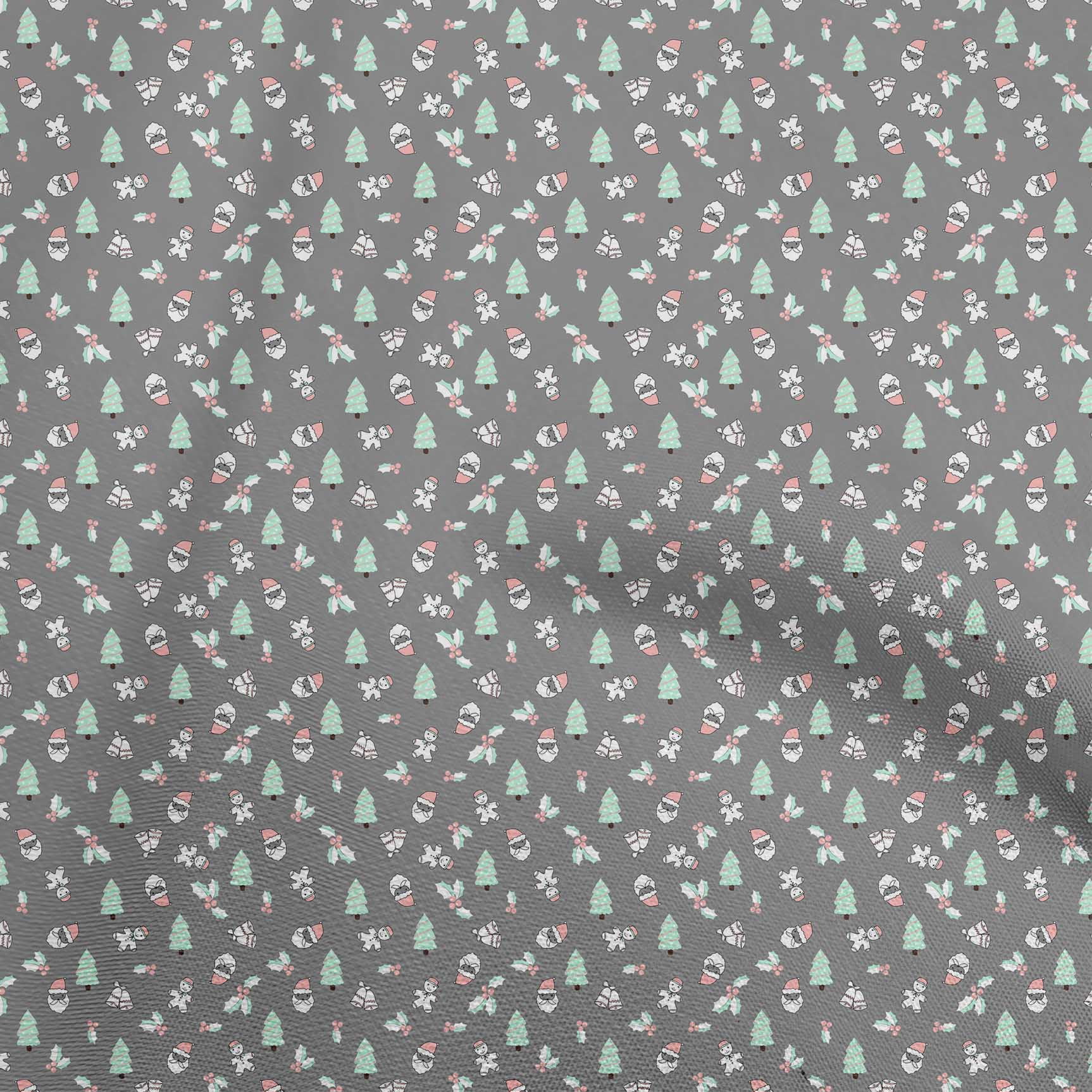 oneOone Cotton Jersey Gray Fabric Christmas Sewing Fabric By The Yard Printed Diy Clothing Sewing Supplies 58 Inch Wide