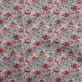 thumbnail image 1 of oneOone Cotton Jersey Gray Fabric Florals Quilting Supplies Print Sewing Fabric By The Yard 58 Inch Wide, 1 of 4