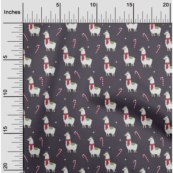 oneOone Cotton Jersey Gray Fabric Sheep & Candy Stick Cartoon Sewing Material Print Fabric By The Yard 58 Inch Wide