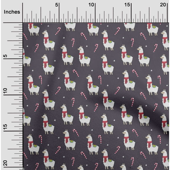 oneOone Cotton Jersey Gray Fabric Sheep & Candy Stick Cartoon Sewing Material Print Fabric By The Yard 58 Inch Wide