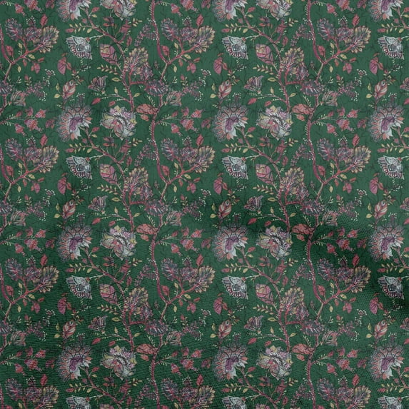 oneOone Cotton Jersey Green Fabric Batik Dress Material Fabric Print Fabric By The Yard 58 Inch Wide