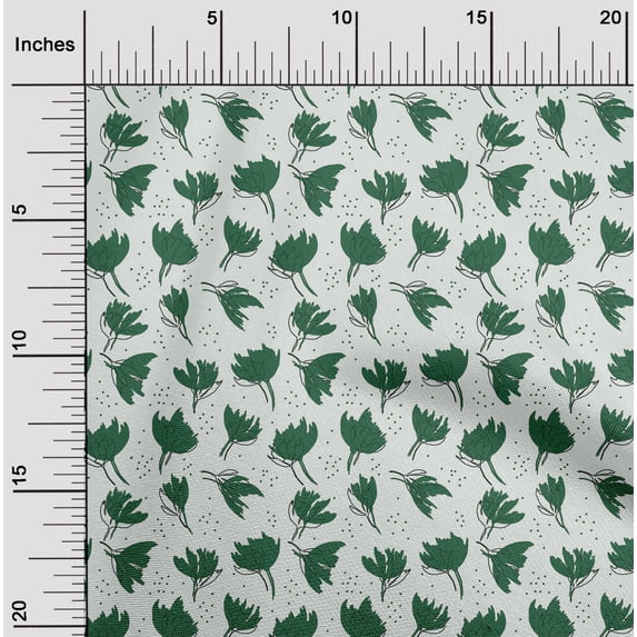 oneOone Cotton Jersey Green Fabric Florals Craft Projects Decor Fabric Printed By The Yard 58 Inch Wide