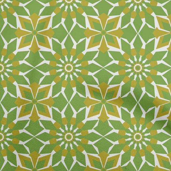 oneOone Cotton Jersey Green Fabric Geometric Diy Clothing Quilting Fabric Print Fabric By Yard 58 Inch Wide
