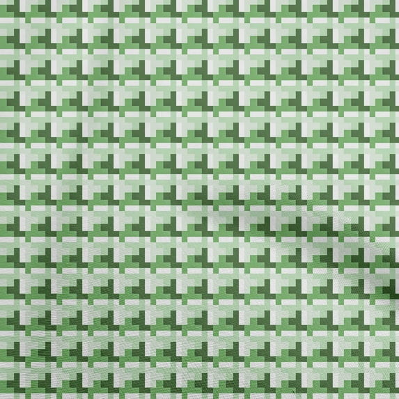 oneOone Cotton Jersey Green Fabric Geometric Sewing Material Print Fabric By The Yard 58 Inch Wide