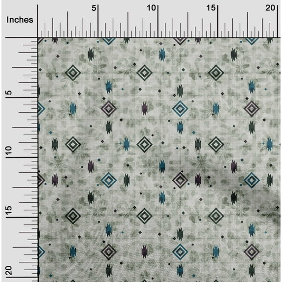 oneOone Cotton Jersey Laurel Green Fabric Geometric Fabric For Sewing Printed Craft Fabric By The Yard 58 Inch Wide