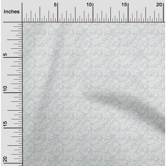 oneOone Cotton Jersey Light Grayish Blue Fabric Triangle Shape Geometric Craft Projects Decor Fabric Printed By The Yard 58 Inch Wide