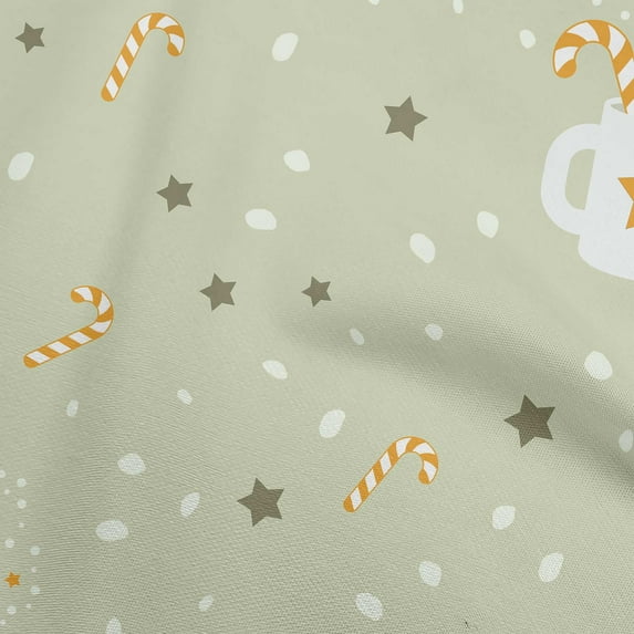 oneOone Cotton Jersey Light Green Fabric Christmas Dress Material Fabric Print Fabric By The Yard 58 Inch Wide