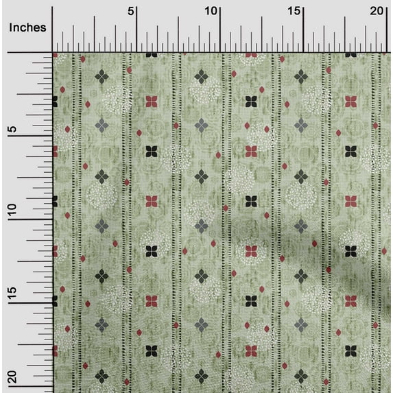 oneOone Cotton Jersey Light Green Fabric Mandala Texture Sewing Fabric By The Yard Printed Diy Clothing Sewing Supplies 58 Inch Wide