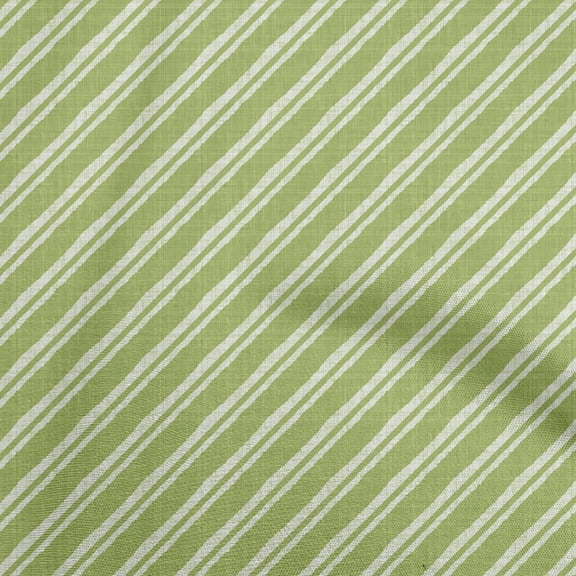 oneOone Cotton Jersey Light Green Fabric Stripes Dress Material Fabric Print Fabric By The Yard 58 Inch Wide