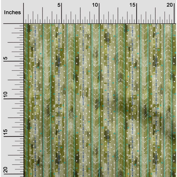 oneOone Cotton Jersey Light Green Fabric Texture & Triangle Geometric Sewing Material Print Fabric By The Yard 58 Inch Wide