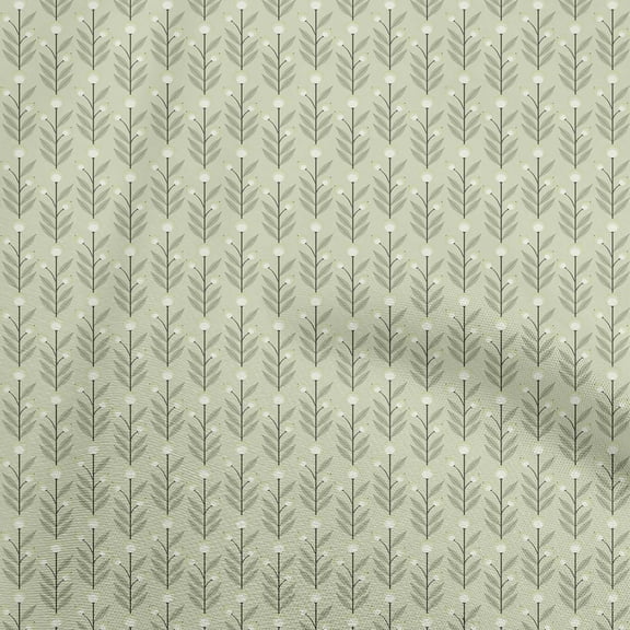 oneOone Cotton Jersey Light Olive Green Fabric Asian Batik Floral Quilting Supplies Print Sewing Fabric By The Yard 58 Inch Wide