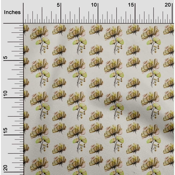 oneOone Cotton Jersey Light Peach Fabric Florals Quilting Supplies Print Sewing Fabric By The Yard 58 Inch Wide-46W