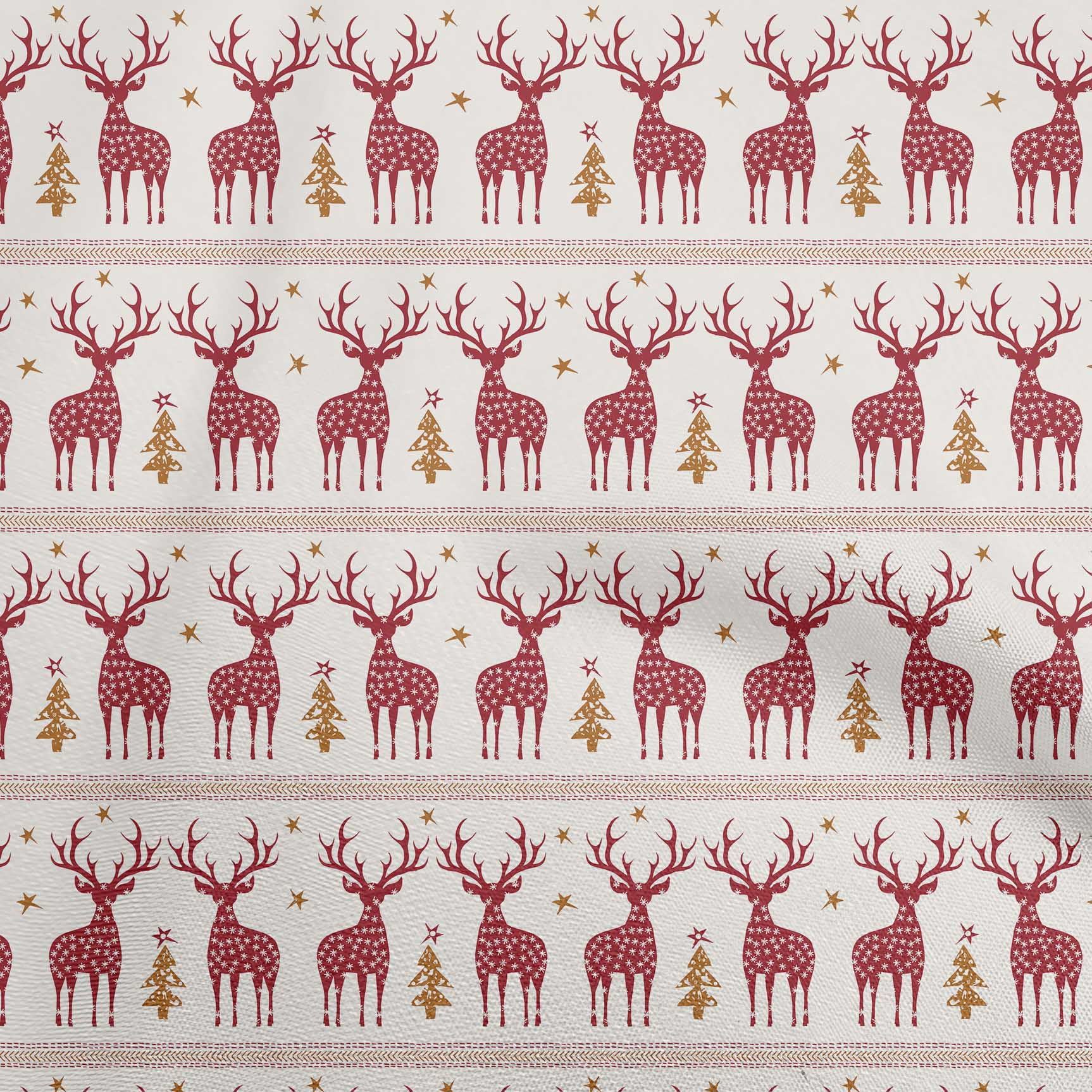 oneOone Cotton Jersey Maroon Fabric Christmas Lumberjeck Sewing Material Print Fabric By The Yard 58 Inch Wide