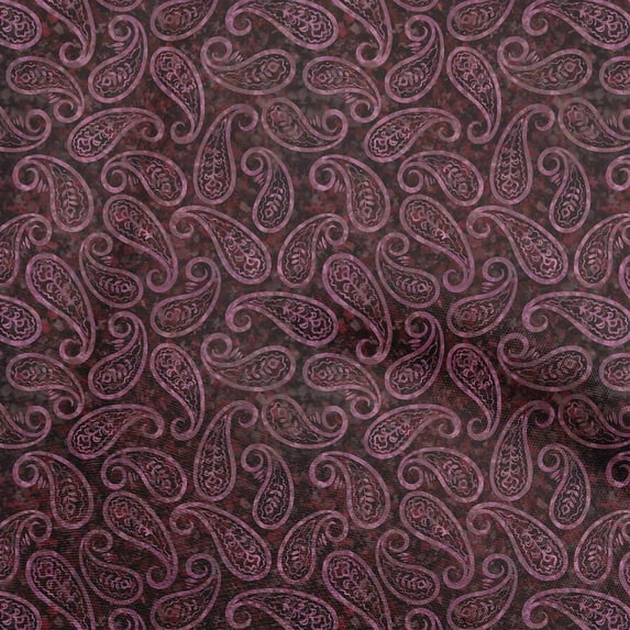 oneOone Cotton Jersey Maroon Fabric Paisleys Craft Projects Decor Fabric Printed By The Yard 58 Inch Wide
