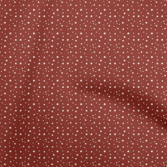 oneOone Cotton Jersey Maroon Fabric Stars Diy Clothing Quilting Fabric Print Fabric By Yard 58 Inch Wide