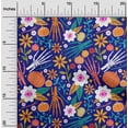 thumbnail image 1 of oneOone Cotton Jersey Medium Blue Fabric Skull Diy Clothing Quilting Fabric Print Fabric By Yard 58 Inch Wide, 1 of 1