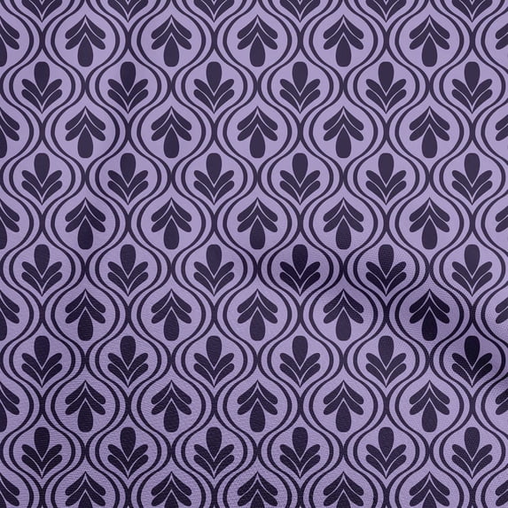 oneOone Cotton Jersey Medium Purple Fabric Asian Block Sewing Material Print Fabric By The Yard 58 Inch Wide