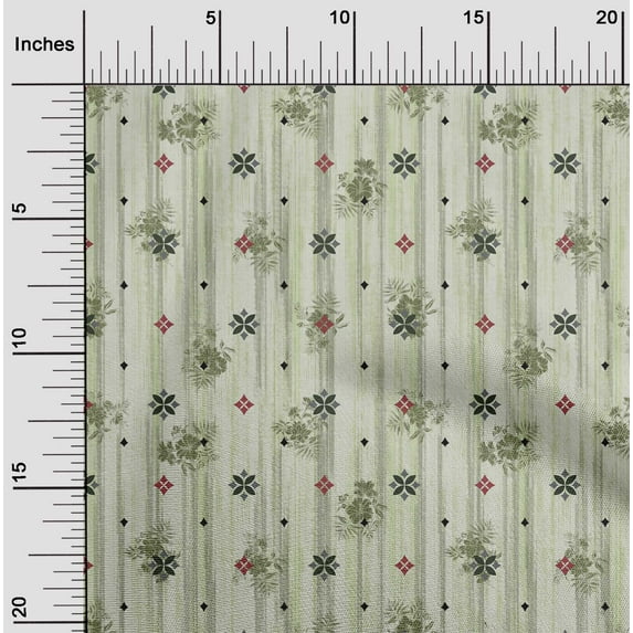 oneOone Cotton Jersey Mint Green Fabric Floral & Texture Sewing Material Print Fabric By The Yard 58 Inch Wide