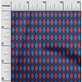 thumbnail image 1 of oneOone Cotton Jersey Navy Blue Fabric Argyle Check Sewing Craft Projects Fabric Prints By Yard 58 Inches Wide, 1 of 4