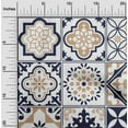 thumbnail image 1 of oneOone Cotton Jersey Navy Blue2 Fabric Floral & Tiles Moroccan Craft Projects Decor Fabric Printed By The Yard 58 Inch Wide, 1 of 4