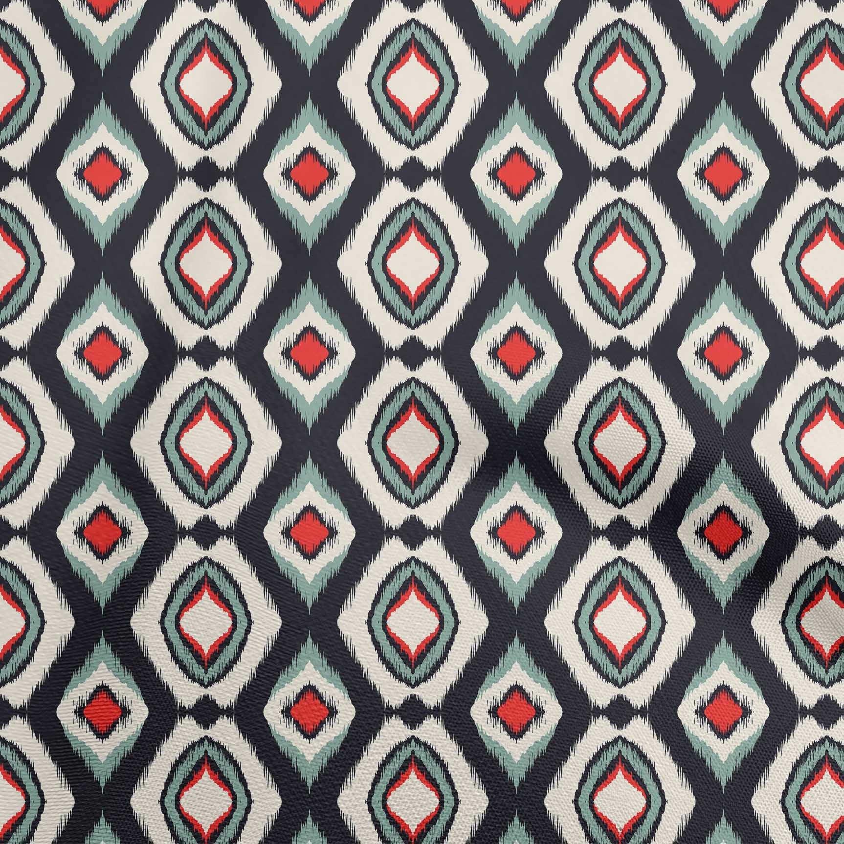 oneOone Cotton Jersey Off White Fabric Asian Ikat Sewing Fabric By The Yard Printed Diy Clothing Sewing Supplies 58 Inch Wide