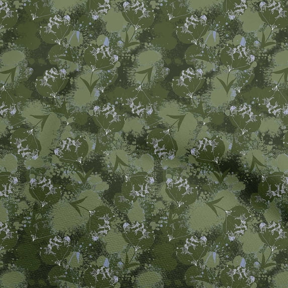 oneOone Cotton Jersey Olive Green Fabric Florals Sewing Material Print Fabric By The Yard 58 Inch Wide