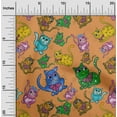 thumbnail image 1 of oneOone Cotton Jersey Orange Fabric Kitten Cats Sewing Material Print Fabric By The Yard 58 Inch Wide-5EQ, 1 of 4