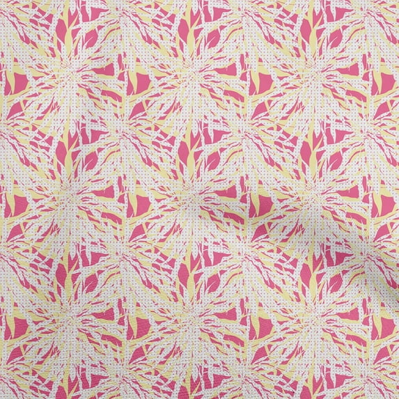 oneOone Cotton Jersey Pink Fabric Abstract Floral Dress Material Fabric Print Fabric By The Yard 58 Inch Wide
