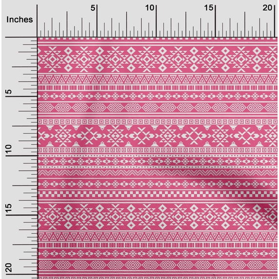 oneOone Cotton Jersey Pink Fabric Geometric Tribal Quilting Supplies Print Sewing Fabric By The Yard 58 Inch Wide