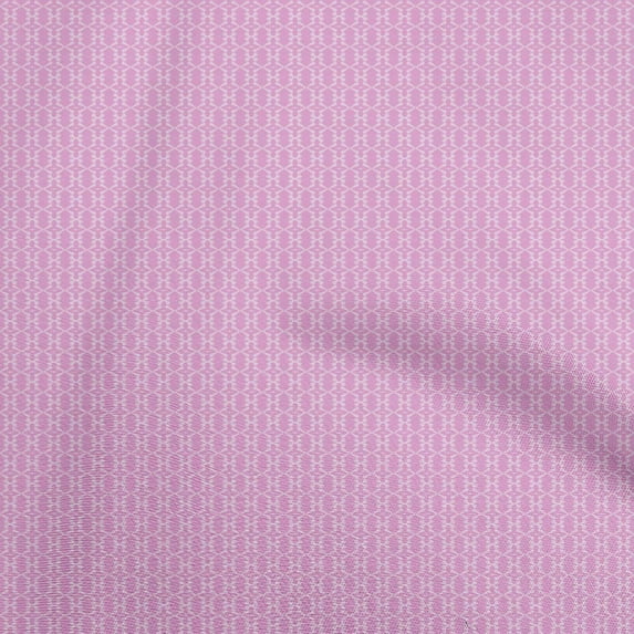 oneOone Cotton Jersey Pink Fabric Ikat Texture Quilting Supplies Print Sewing Fabric By The Yard 58 Inch Wide