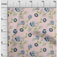 thumbnail image 1 of oneOone Cotton Jersey Pink Fabric Leaves & Rose Floral Sewing Material Print Fabric By The Yard 58 Inch Wide, 1 of 1