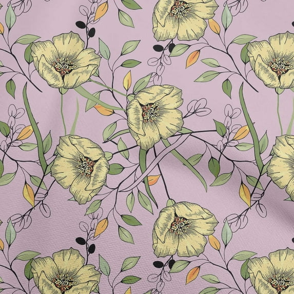 oneOone Cotton Jersey Purple Fabric Floral Quilting Supplies Print Sewing Fabric By The Yard 58 Inch Wide-RE