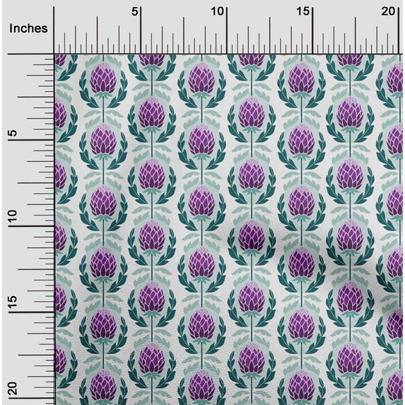 oneOone Cotton Jersey Purple Fabric Leaves & Floral Block Diy Clothing Quilting Fabric Print Fabric By Yard 58 Inches Wide