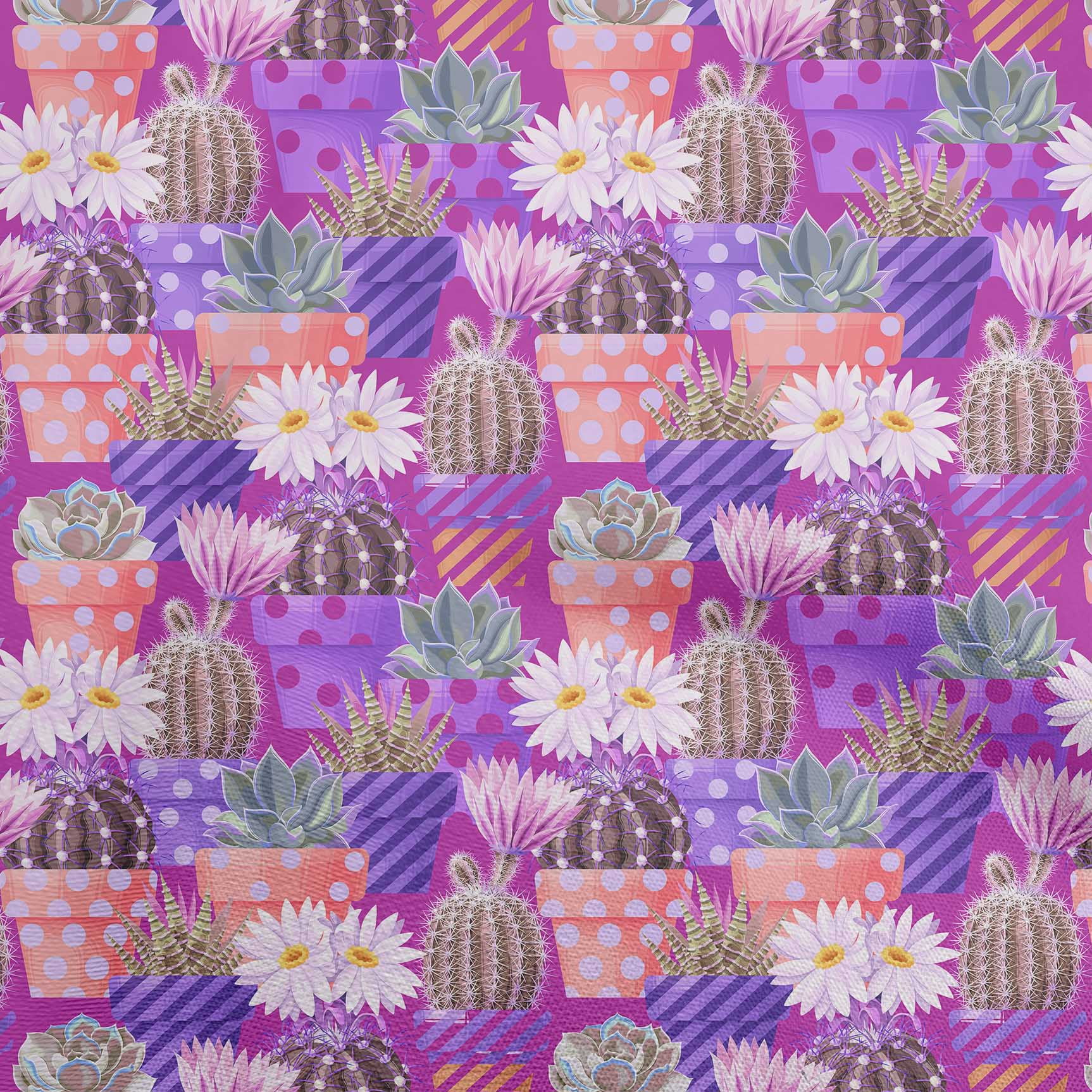 oneOone Cotton Jersey Purple Fabric Plants Cactus With Flowers Diy Clothing Quilting Fabric Print Fabric By Yard 58 Inch Wide