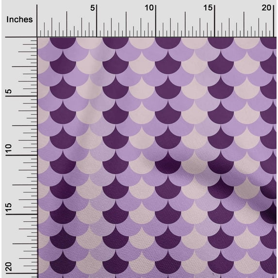 oneOone Cotton Jersey Purple Fabric Scales Geometric Quilting Supplies Print Sewing Fabric By The Yard 58 Inch Wide