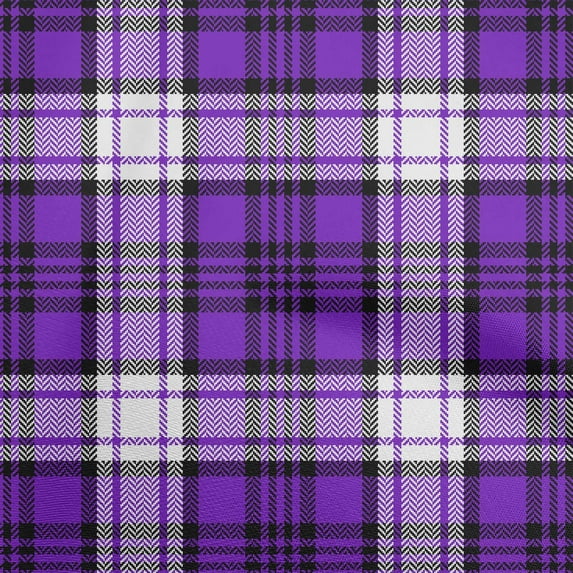 oneOone Cotton Jersey Purple Fabric Tartan Quilting Supplies Print Sewing Fabric By The Yard 58 Inch Wide