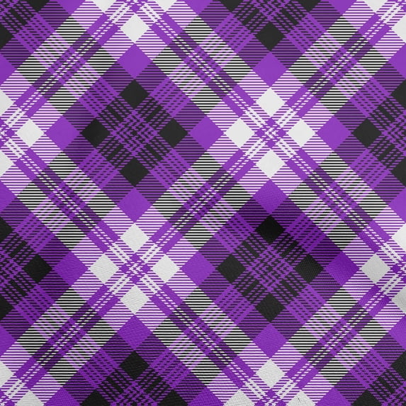oneOone Cotton Jersey Purple Fabric Tartan Sewing Craft Projects Fabric Prints By Yard 58 Inch Wide-9203