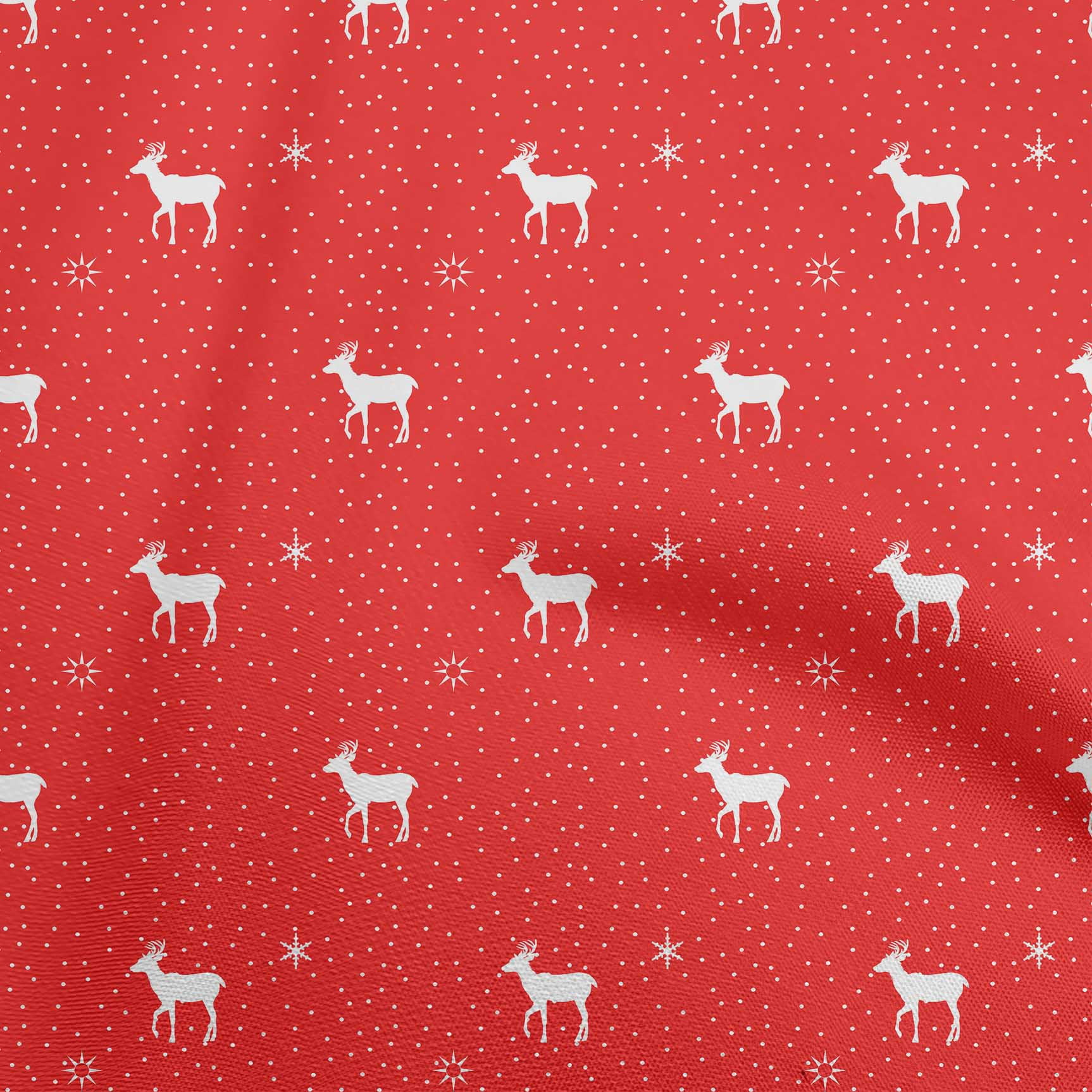 oneOone Cotton Jersey Red Fabric Christmas Sewing Material Print Fabric By The Yard 58 Inch Wide