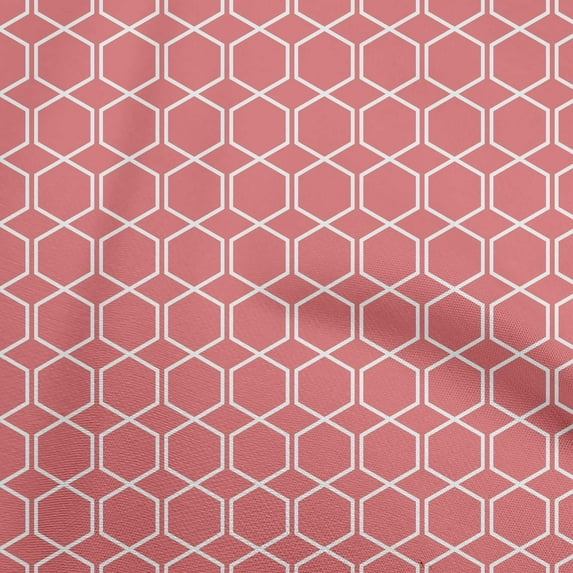 oneOone Cotton Jersey Red Fabric Geometric Shape Craft Projects Decor Fabric Printed By The Yard 58 Inch Wide
