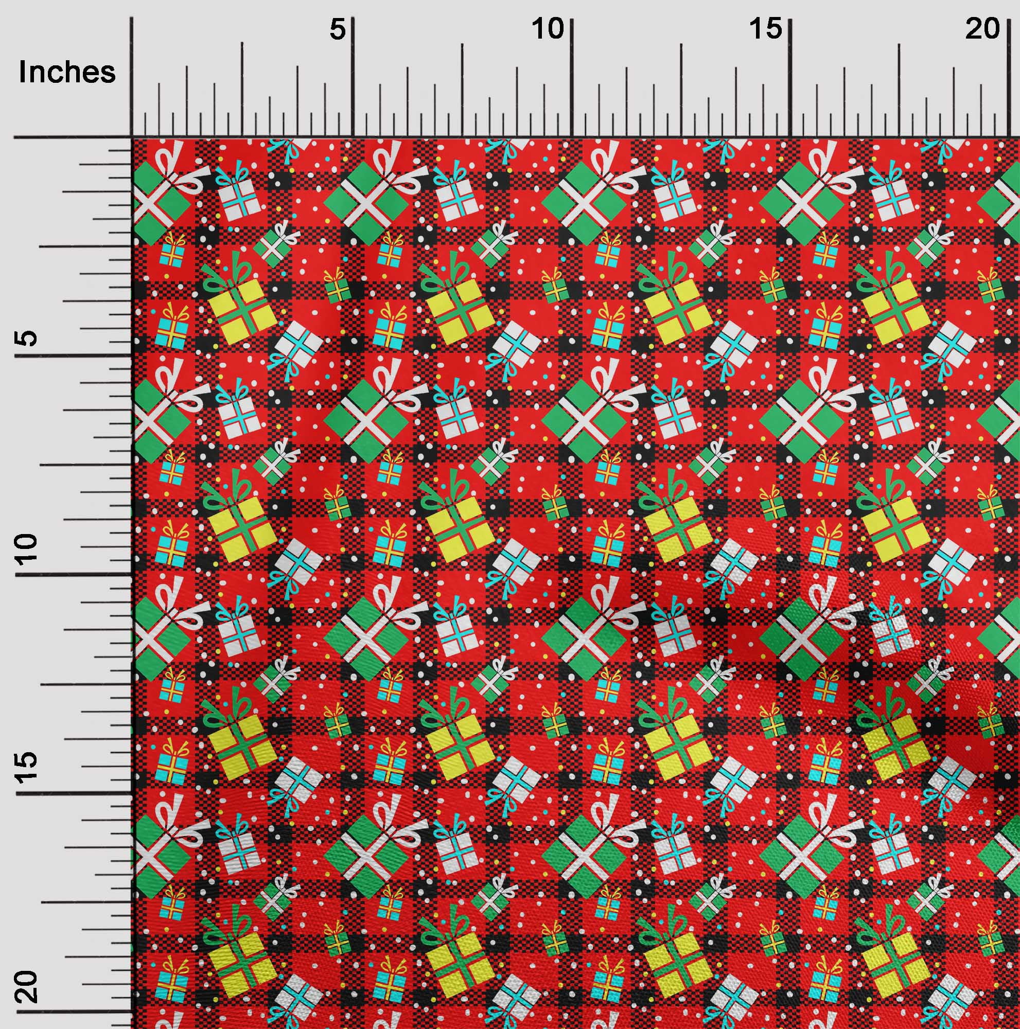 oneOone Cotton Jersey Red Fabric Merry Christmas Dress Material Fabric Print Fabric By The Yard 58 Inch Wide-VDS
