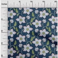 thumbnail image 1 of oneOone Cotton Jersey Royal Blue Fabric Leaves & Flower Floral Craft Projects Decor Fabric Printed By The Yard 58 Inch Wide, 1 of 4