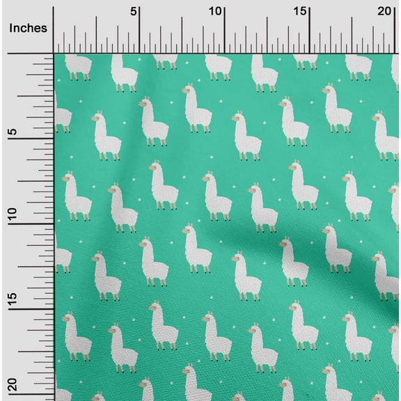 oneOone Cotton Jersey Sea Green Fabric Sheep Fabric For Sewing Printed Craft Fabric By The Yard 58 Inch Wide