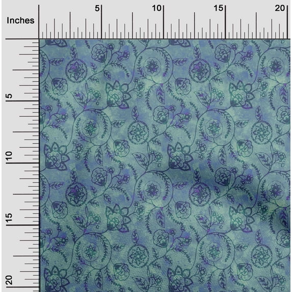oneOone Cotton Jersey Teal Blue Fabric Batik Fabric For Sewing Printed Craft Fabric By The Yard 58 Inch Wide