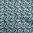 thumbnail image 1 of oneOone Cotton Jersey Teal Blue Fabric Floral Dress Material Fabric Print Fabric By The Yard 58 Inch Wide, 1 of 5