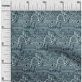 thumbnail image 1 of oneOone Cotton Jersey Teal Blue Fabric Geometric African Craft Projects Decor Fabric Printed By The Yard 58 Inch Wide, 1 of 4