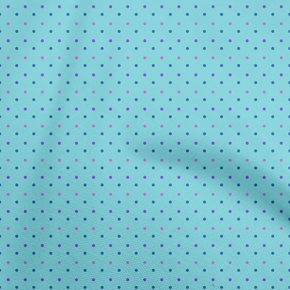 oneOone Cotton Jersey Turquoise Blue Fabric Dot Diy Clothing Quilting Fabric Print Fabric By Yard 58 Inch Wide