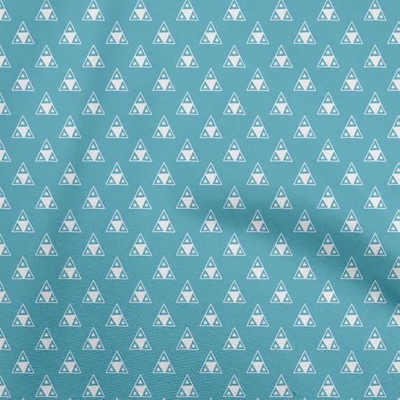 oneOone Cotton Jersey Turquoise Blue Fabric Geometric Sewing Craft Projects Fabric Prints By Yard 58 Inch Wide